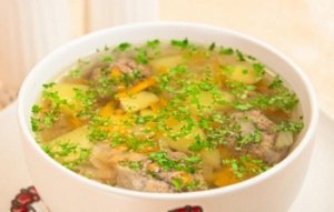Суп с фрикадельками по-гречески